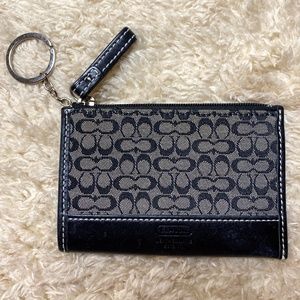 Coach Grey/Black Monogram Small Wallet/Coin Purse